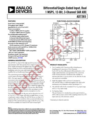 AD7265BCPZ-REEL datasheet  